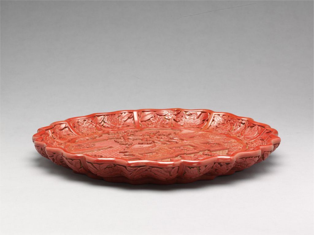 图片[3]-Carved red banquet chart rhombus plate-China Archive